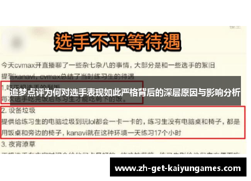 追梦点评为何对选手表现如此严格背后的深层原因与影响分析